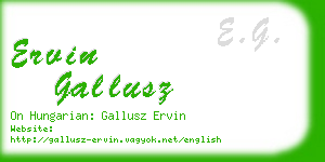 ervin gallusz business card